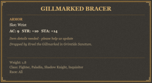 Gillmarked Bracer
