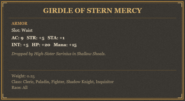Girdle of Stern Mercy