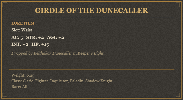 Girdle of the Dunecaller