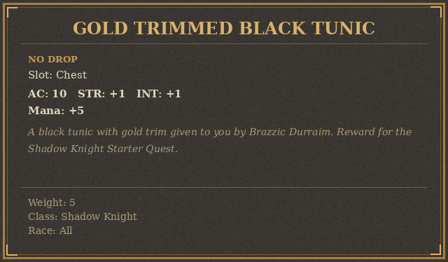 Gold Trimmed Black Tunic