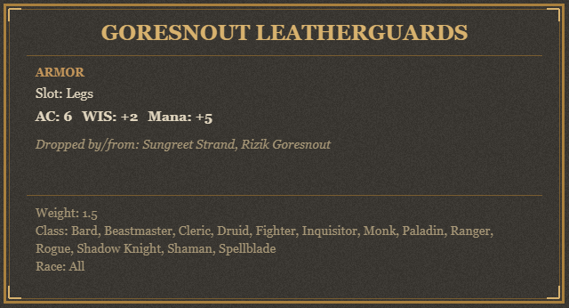 Goresnout Leatherguards