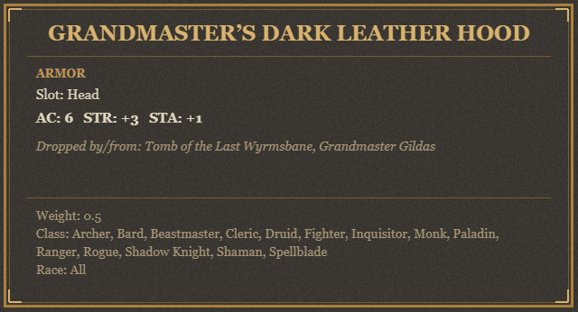 Grandmaster’s Dark Leather Hood