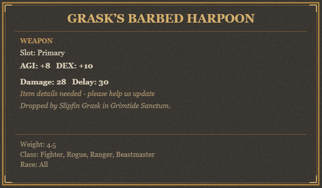 Grask’s Barbed Harpoon