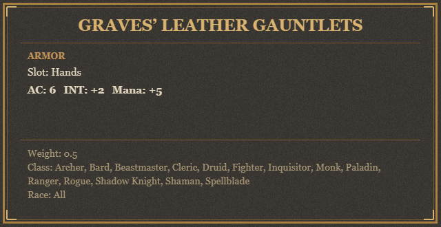 Graves’ Leather Gauntlets