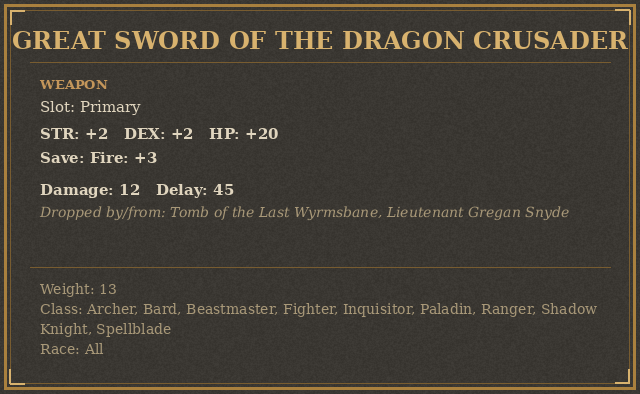Great Sword of the Dragon Crusader