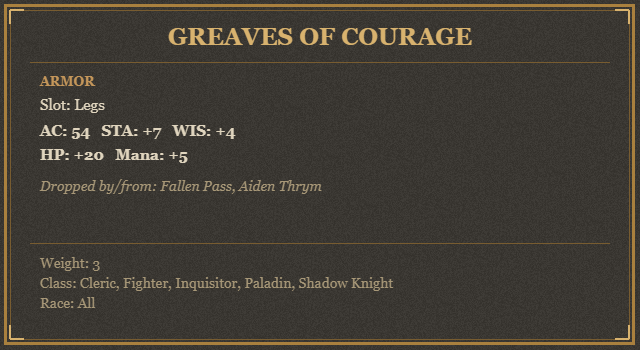 Greaves of Courage