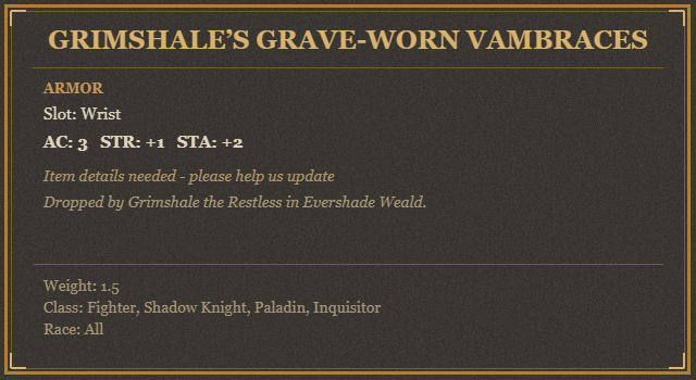 Grimshale’s Grave-Worn Vambraces
