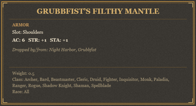 Grubbfist’s Filthy Mantle