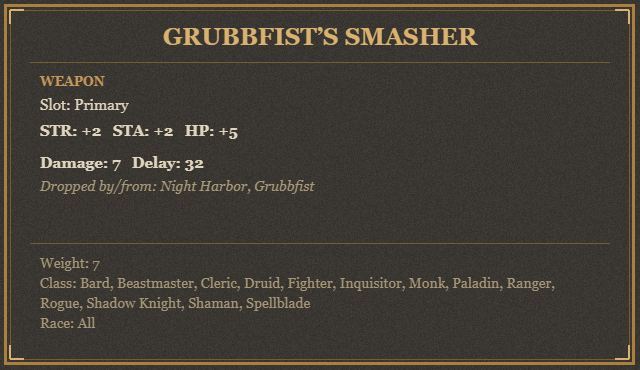 Grubbfist’s Smasher