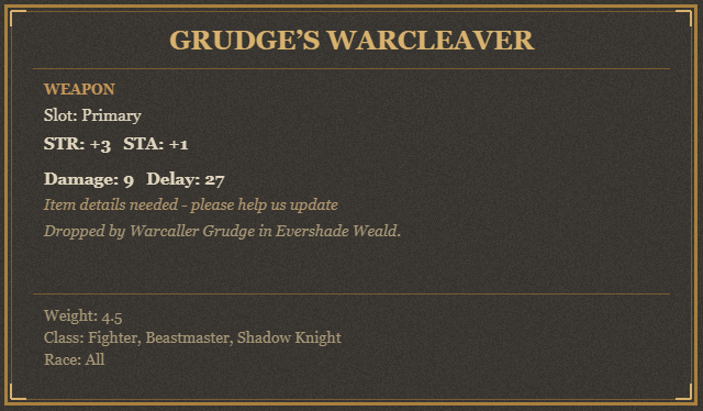 Grudge’s Warcleaver