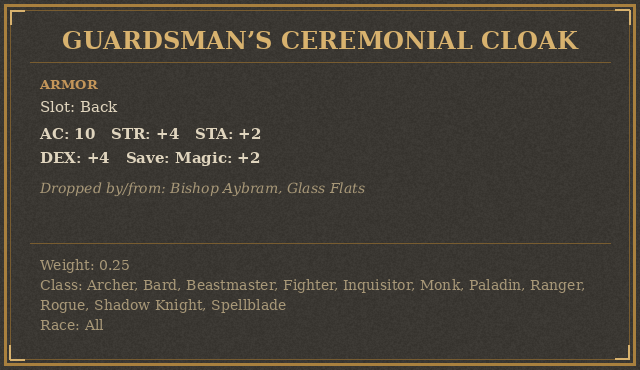Guardsman’s Ceremonial Cloak
