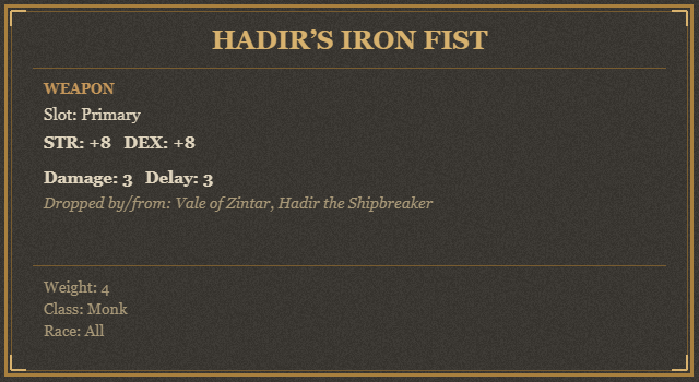 Hadir’s Iron Fist