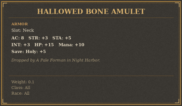 Hallowed Bone Amulet