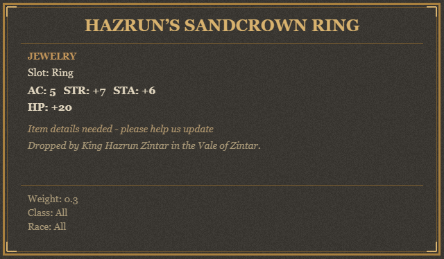 Hazrun’s Sandcrown Ring