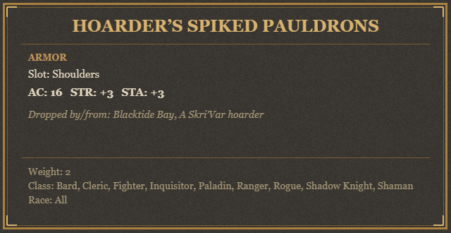 Hoarder’s Spiked Pauldrons