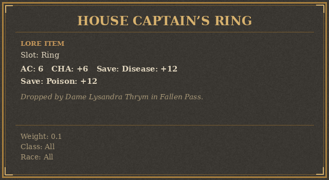 House Captain’s Ring
