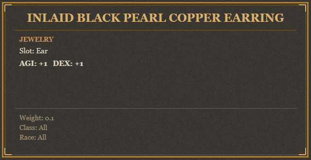 Inlaid Black Pearl Copper Earring