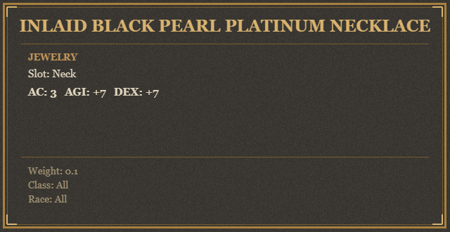 Inlaid Black Pearl Platinum Necklace