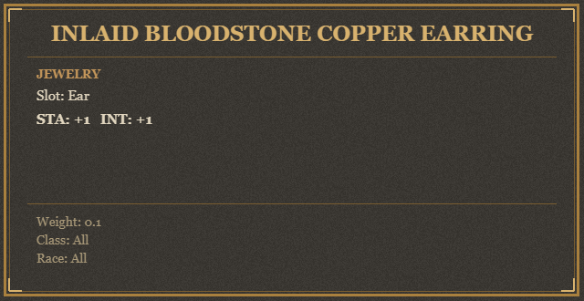 Inlaid Bloodstone Copper Earring