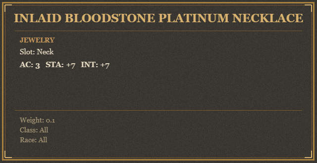 Inlaid Bloodstone Platinum Necklace