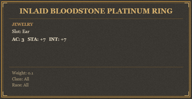 Inlaid Bloodstone Platinum Ring