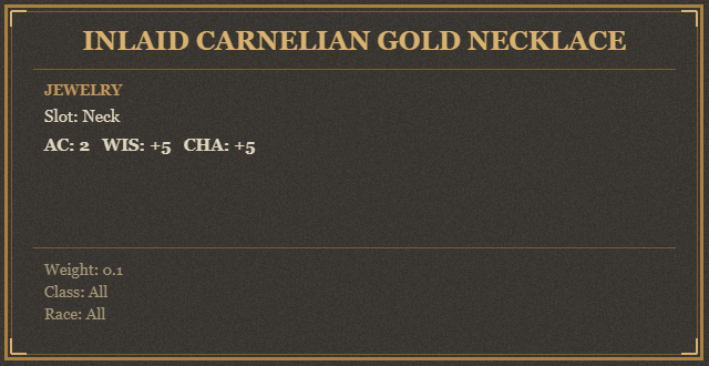 Inlaid Carnelian Gold Necklace