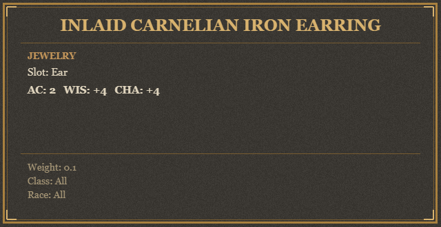 Inlaid Carnelian Iron Earring