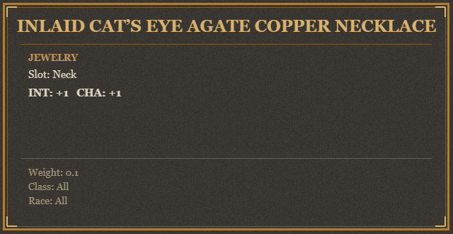 Inlaid Cat’s Eye Agate Copper Necklace