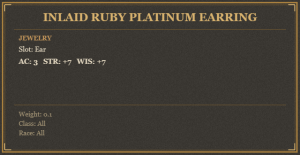 Inlaid Ruby Platinum Earring