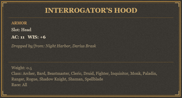 Interrogator’s Hood