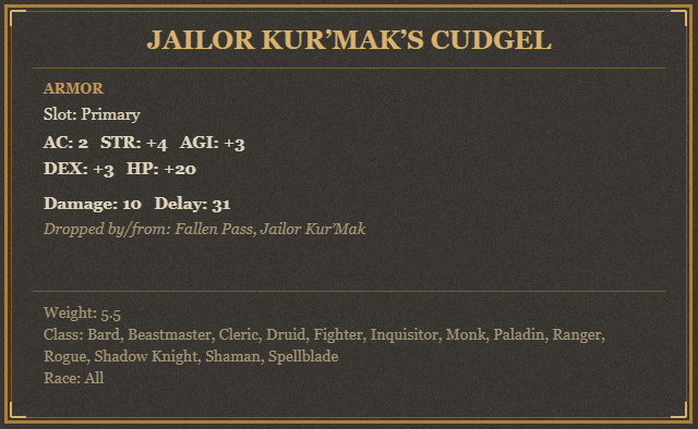 Jailor Kur’Mak’s Cudgel