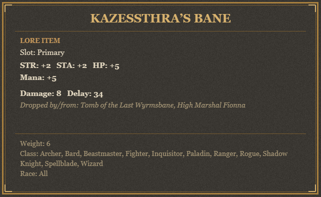 Kazessthra’s Bane