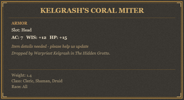 Kelgrash’s Coral Miter
