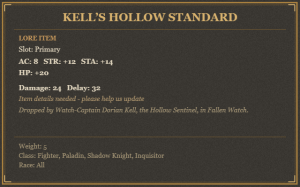 Kell’s Hollow Standard
