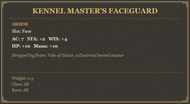 Kennel Master’s Faceguard