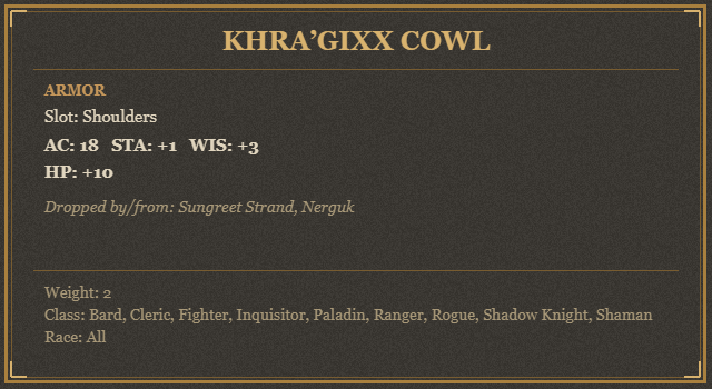 Khra’gixx Cowl