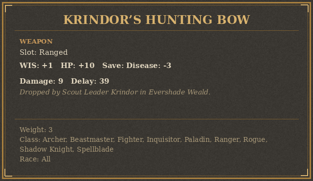 Krindor’s Hunting Bow