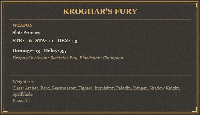 Kroghar’s Fury