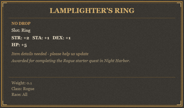 Lamplighter’s Ring