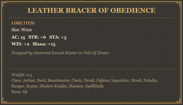 Leather Bracer of Obedience