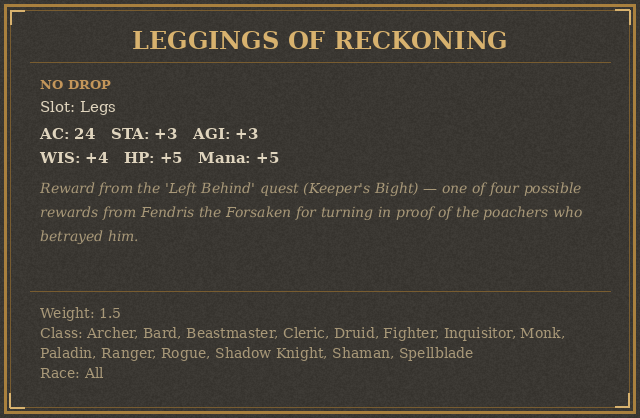 Leggings of Reckoning
