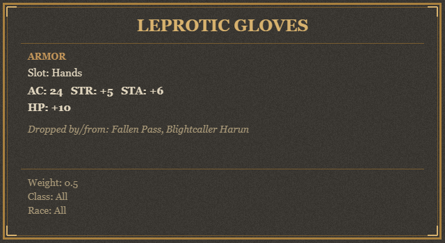Leprotic Gloves