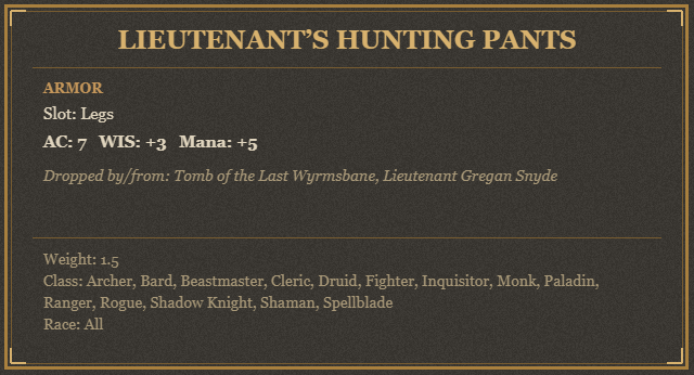 Lieutenant’s Hunting Pants