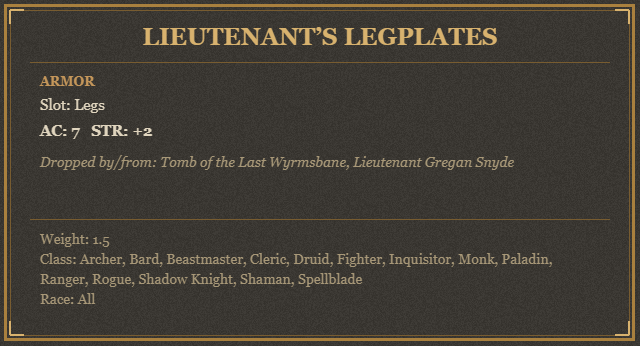 Lieutenant’s Legplates