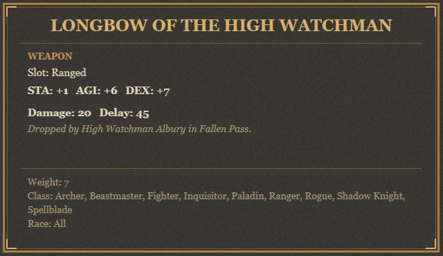 Longbow of the High Watchman
