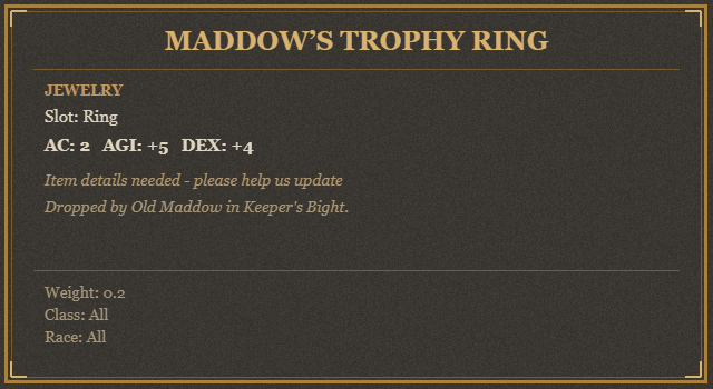 Maddow’s Trophy Ring