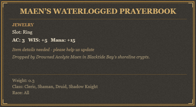Maen’s Waterlogged Prayerbook