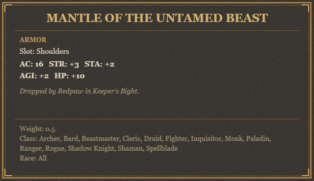 Mantle of the Untamed Beast