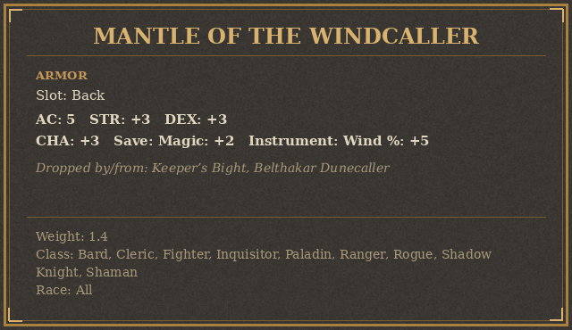Mantle of the Windcaller