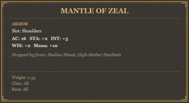 Mantle of Zeal